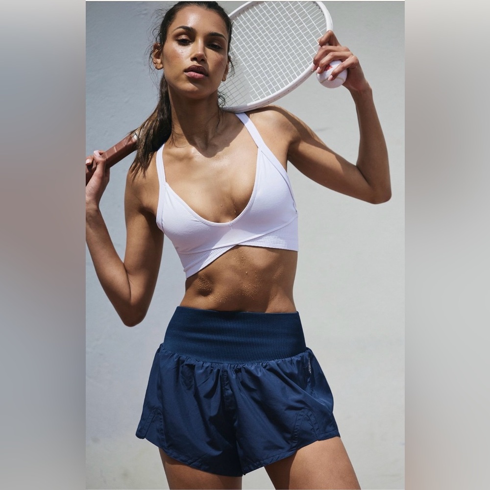 Free People Navy Carpe Diem Shorts